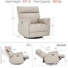 image:imageMCombo Oversized Swivel Glider Rocker Recliner with Adjustable Headrest Dual Motor Power Recliner for Nursery Led Nightlight Fabric PR601 BeigeBeige