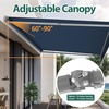 image:imageMCombo Patio Awning 10x8 Feet Sunshade Canopy for Manual Retractable Awnings 4627 Beige 10x8ftDark Blue