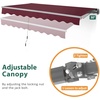 image:imageMCombo Patio Awning 10x8 Feet Sunshade Canopy with HalfCassette for Manual Retractable Awnings 4679 BeigeBurgundy