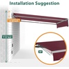 image:imageMCombo Patio Awning 10x8 Feet Sunshade Canopy with HalfCassette for Manual Retractable Awnings 4679 BeigeBurgundy