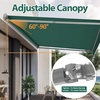 image:imageMCombo Patio Awning 10x8 Feet Sunshade Canopy with HalfCassette for Manual Retractable Awnings 4679 BeigeDark Green