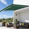 image:imageMCombo Patio Awning 10x8 Feet Sunshade Canopy with HalfCassette for Manual Retractable Awnings 4679 BeigeDark Green