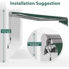 image:imageMCombo Patio Awning 10x8 Feet Sunshade Canopy with HalfCassette for Manual Retractable Awnings 4679 BeigeDark Green