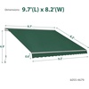 image:imageMCombo Patio Awning 10x8 Feet Sunshade Canopy with HalfCassette for Manual Retractable Awnings 4679 BeigeDark Green
