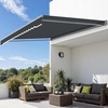 image:imageMCombo Patio Awning 10x8 Feet Sunshade Canopy with HalfCassette for Manual Retractable Awnings 4679 BeigeDark Grey