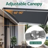 image:imageMCombo Patio Awning 10x8 Feet Sunshade Canopy with HalfCassette for Manual Retractable Awnings 4679 BeigeDark Grey