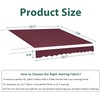 image:imageMCombo Patio Awning 111x95 Feet Fabric Replacement Sunshade Canopy for Retractable Awnings 111x95 ft BurgundyBurgundy