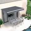 image:imageMCombo Patio Awning 111x95 Feet Fabric Replacement Sunshade Canopy for Retractable Awnings 111x95 ft BurgundyGray