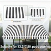 image:imageMCombo Patio Awning 111x95 Feet Fabric Replacement Sunshade Canopy for Retractable Awnings 111x95 ft BurgundyGrey with White Stripes