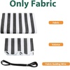image:imageMCombo Patio Awning 111x95 Feet Fabric Replacement Sunshade Canopy for Retractable Awnings 111x95 ft BurgundyGrey with White Stripes