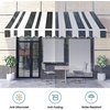 image:imageMCombo Patio Awning 111x95 Feet Fabric Replacement Sunshade Canopy for Retractable Awnings 111x95 ft BurgundyWhite with Black Stripes