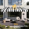 image:imageMCombo Patio Awning 111x95 Feet Fabric Replacement Sunshade Canopy for Retractable Awnings 111x95 ft BurgundyWhite with Black Stripes