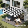 image:imageMCombo Patio Awning 111x95 Feet Fabric Replacement Sunshade Canopy for Retractable Awnings 111x95 ft BurgundyWhite with Black Stripes