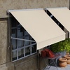 image:imageMCombo Patio Window Awnings 63 with Aluminum Frame Fully Assembled Manual Retractable Sunshade Canopy for Windows amp Doors Dark Grey 63Beige