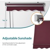 image:imageMCombo Patio Window Awnings 63 with Aluminum Frame Fully Assembled Manual Retractable Sunshade Canopy for Windows amp Doors Dark Grey 63Burgundy