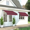 image:imageMCombo Patio Window Awnings 63 with Aluminum Frame Fully Assembled Manual Retractable Sunshade Canopy for Windows amp Doors Dark Grey 63Burgundy