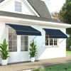 image:imageMCombo Patio Window Awnings 63 with Aluminum Frame Fully Assembled Manual Retractable Sunshade Canopy for Windows amp Doors Dark Grey 63Dark Blue