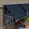 image:imageMCombo Patio Window Awnings 63 with Aluminum Frame Fully Assembled Manual Retractable Sunshade Canopy for Windows amp Doors Dark Grey 63Dark Blue