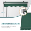 image:imageMCombo Patio Window Awnings 63 with Aluminum Frame Fully Assembled Manual Retractable Sunshade Canopy for Windows amp Doors Dark Grey 63Dark Green