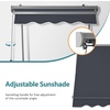 image:imageMCombo Patio Window Awnings 63 with Aluminum Frame Fully Assembled Manual Retractable Sunshade Canopy for Windows amp Doors Dark Grey 63Dark Grey
