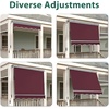 image:imageMCombo Patio Window Awnings Fully Assembled Manual Retractable Sunshade Canopy for Windows Dark Blue 5  8 ftBurgundy