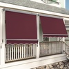 image:imageMCombo Patio Window Awnings Fully Assembled Manual Retractable Sunshade Canopy for Windows Dark Blue 5  8 ftBurgundy