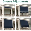 image:imageMCombo Patio Window Awnings Fully Assembled Manual Retractable Sunshade Canopy for Windows Dark Blue 5  8 ftDark Blue