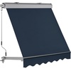 image:imageMCombo Patio Window Awnings Fully Assembled Manual Retractable Sunshade Canopy for Windows Dark Blue 5  8 ftDark Blue