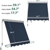 image:imageMCombo Patio Window Awnings Fully Assembled Manual Retractable Sunshade Canopy for Windows Dark Blue 5  8 ftDark Grey