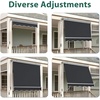 image:imageMCombo Patio Window Awnings Fully Assembled Manual Retractable Sunshade Canopy for Windows Dark Blue 5  8 ftDark Grey