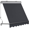 image:imageMCombo Patio Window Awnings Fully Assembled Manual Retractable Sunshade Canopy for Windows Dark Blue 5  8 ftDark Grey