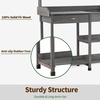 image:imageMCombo Potting Bench Outdoor Garden Potting Table with Dry Sink Drawer Storage Shelves Natural Wooden Work Station for Patio Backyard and Porch 0458 GreyGray