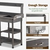 image:imageMCombo Potting Bench Outdoor Garden Potting Table with Dry Sink Drawer Storage Shelves Natural Wooden Work Station for Patio Backyard and Porch 0458 GreyGray