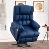 image:imageMCombo Power Lift Recliner Chair Sofa with Massage and Heat Adjustable Headrest 3 Positions USB Ports for Elderly People Faux Leather 7533Blue