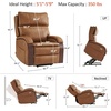 image:imageMCombo Power Lift Recliner Chair Sofa with Massage and Heat Adjustable Headrest for Elderly People Solid Wood Armrest USB Ports Side Pockets Faux Leather 7917 Cream White MediumTawny