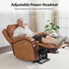 image:imageMCombo Power Lift Recliner Chair Sofa with Massage and Heat Adjustable Headrest for Elderly People Solid Wood Armrest USB Ports Side Pockets Faux Leather 7917 Cream White MediumTawny