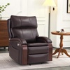 image:imageMCombo Power Lift Recliner Chair Sofa with Massage and Heat Adjustable Headrest for Elderly People Solid Wood Armrest USB Ports Side Pockets Faux Leather 7917 Cream White MediumDark Brown