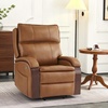 image:imageMCombo Power Lift Recliner Chair Sofa with Massage and Heat Adjustable Headrest for Elderly People Solid Wood Armrest USB Ports Side Pockets Faux Leather 7917 Cream White MediumTawny