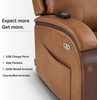 image:imageMCombo Power Lift Recliner Chair Sofa with Massage and Heat Adjustable Headrest for Elderly People Solid Wood Armrest USB Ports Side Pockets Faux Leather 7917 Cream White MediumTawny