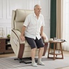 image:imageMCombo Power Lift Recliner Chair Sofa with Massage and Heat Adjustable Headrest for Elderly People Solid Wood Armrest USB Ports Side Pockets Faux Leather 7917 Cream White MediumCream White