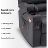 image:imageMCombo Power Lift Recliner Chair for Elderly Lift Chair with Heat and Massage USB ampType C Ports Cup Holders Faux Leather 7095 Medium BlackBlack