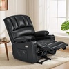 image:imageMCombo Power Lift Recliner Chair for Elderly Lift Chair with Heat and Massage USB ampType C Ports Cup Holders Faux Leather 7095 Medium BlackBlack