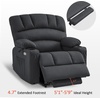 image:imageMCombo Power Lift Recliner Chair for Elderly Lift Chair with Heat and Massage USB ampType C Ports Cup Holders Faux Leather 7095 Medium BlackBlack