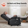 image:imageMCombo Power Lift Recliner Chair for Elderly Lift Chair with Heat and Massage USB ampType C Ports Cup Holders Faux Leather 7095 Medium BlackBlack