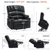 image:imageMCombo Power Lift Recliner Chair for Elderly Lift Chair with Heat and Massage USB ampType C Ports Cup Holders Faux Leather 7095 Medium BlackBlack