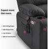 image:imageMCombo Power Lift Recliner Chair for Elderly Lift Chair with Heat and Massage USB ampType C Ports Cup Holders Faux Leather 7095 Medium BlackBlack