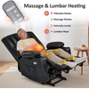 image:imageMCombo Power Lift Recliner Chair for Elderly Lift Chair with Heat and Massage USB ampType C Ports Cup Holders Faux Leather 7095 Medium BlackBlack