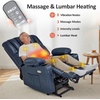 image:imageMCombo Power Lift Recliner Chair for Elderly Lift Chair with Heat and Massage USB ampType C Ports Cup Holders Faux Leather 7095 Medium BlackBlue