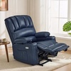 image:imageMCombo Power Lift Recliner Chair for Elderly Lift Chair with Heat and Massage USB ampType C Ports Cup Holders Faux Leather 7095 Medium BlackBlue
