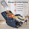 image:imageMCombo Power Lift Recliner Chair for Elderly Lift Chair with Heat and Massage USB ampType C Ports Cup Holders Faux Leather 7095 Medium BlackBlue